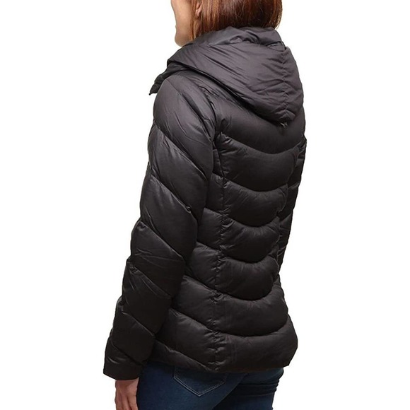Patagonia Downtown Jacket Hooded Puffer Black Down Coat Womens Size Large H14287 - Picture 14 of 15